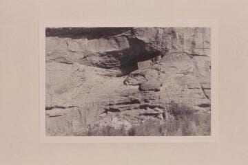 Cliff ruin at lower end of Grassy Bottom. Mile 27; left bank. Stillwater Canyon
