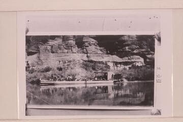 Pleasure cruise on the scow of the Moab Garage Company. Below Moab