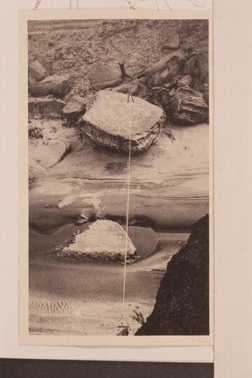 Cable crossing at gauging station from rim. Low water. Near Grand Falls of the Little Colorado