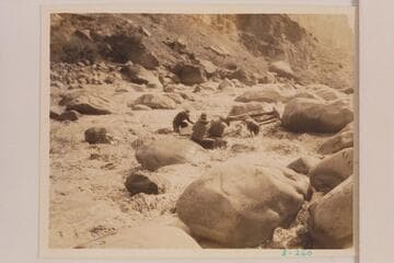 Lining and portaging at Vulcan Rapid; Lava Falls