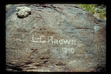 Leo Brown inscription; Diamond Creek
