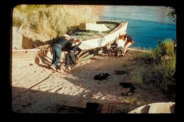 Lees Ferry; launch of the "Esmerelda"