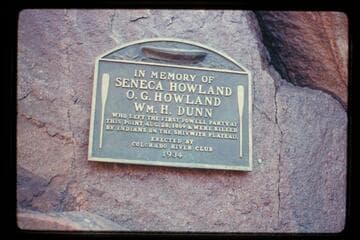 Plaque; Separation Rapids "In Memory of Seneca Howland, O.G. Howland, Wm. H. Dunn . . . "