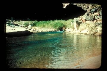 Danny fishes Tapeats Cr., Mile 134