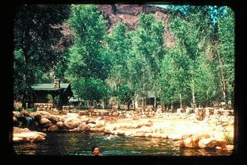 Mola in pool at Phantom Ranch, Mile 87