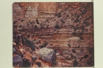 Tonto Trail heading gulch below Havasupai Point. Only retaining wall on Tonto Trail