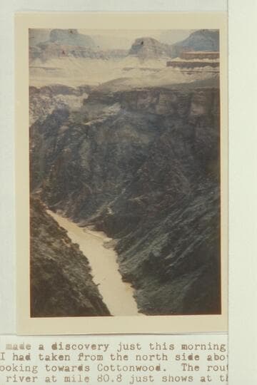 Upriver from above Grapevine Rapid. Beach is at Mile 81.1