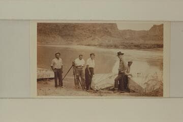 The Nevills sadirons being reconditioned at Lees Ferry. Nevills; MacFarlane (Pathe News); Clover; Kerley; Reed. Print sent by Barry Goldwater