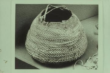 Basket from Yampa canyon cave, now in University of Colorado Museum, Boulder, Colorado. Typical of artifacts found in Mantle Cave, Mile 11