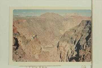 Looking for a route down Prospect Canyon. Vulcans Throne and Toroweap Valley upper