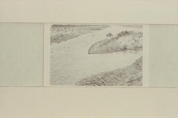 Piute Rapids, called "Split Channel Rapids" by Nevills. He used left channel as shown. Right channel is barely visible at top. Mile 21
