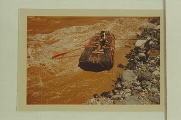 Pontoon No. 2 in Vulcan Rapid. Alden Galloway and Smuss Allan as boatmen