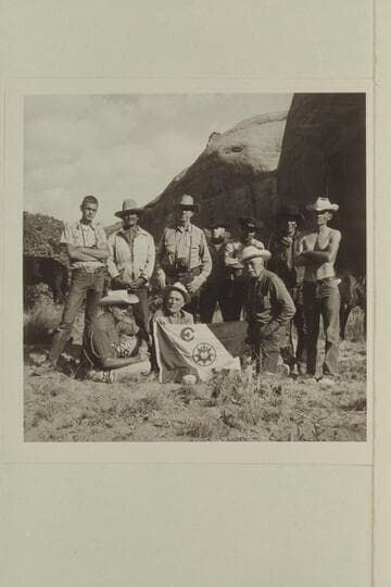 Group at camp at head of middle fork of 73.6. Belknap used Marston camera