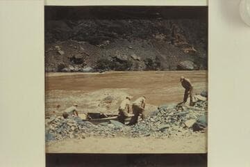 Boosting one of the Wright-Stavely sadirons from the water at head of Vulcan Rapid