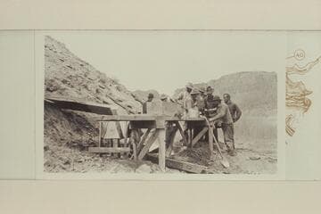 Watching the clean-up at the Camp Ibex plant:  Ashenhurst, Marks, Stevenson (head just visible), Peterson, C. H. Spencer, Apperson, King, Keplinger and Twitty