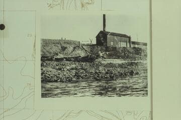 Power House for the Bennett Amalgamator, Mile 99-100 left bank. In operation in 1896