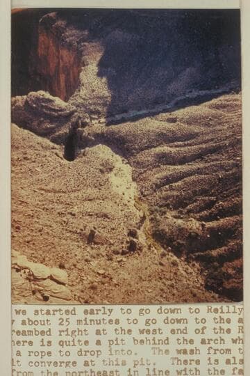 Down through Reilly's Whatchcallit (Keyhole Bridge).  Note greenery around spring in lower part of picture