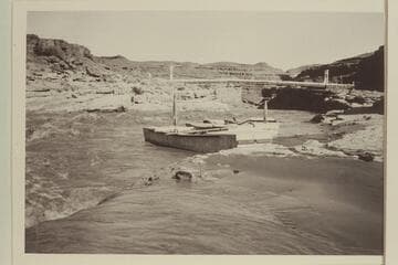 Frost's boats. Mexican Hat. Note the umbrellas