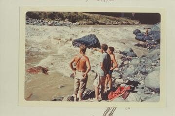 A looksee at Vulcan Rapid prior to the first run up. Jim Bechtel; George Morrison; Buzz Belknap