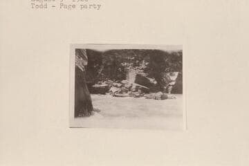 Webster B. Todd piloting boat through Ashley Falls.  Tood-Page party