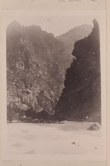 "Views on the Green River," Canon of Lodore Series.  Dunn's Cliff from Triplet Falls