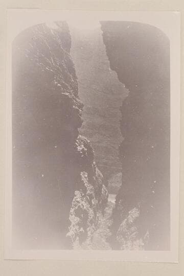 "Views on the Green River", Canon of Lodore Series. Winnie's Grotto looking out