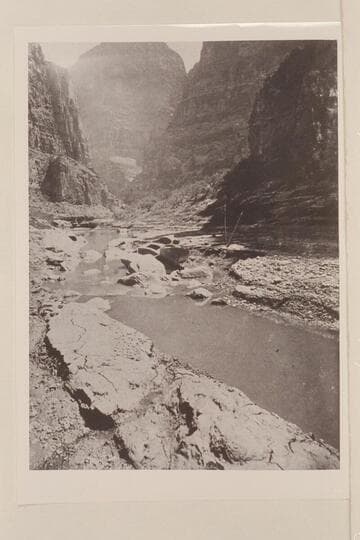 Mouth of Kanab Canyon. Abandoned Boats of the U. S. Colorado River Expedition, 1872