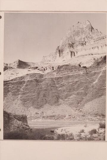 Helicopter and camp ground on beach at Tapeats Creek