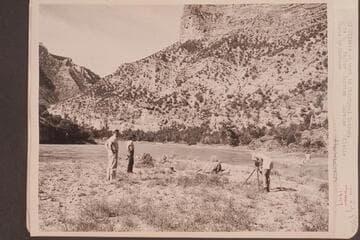 Al Milotte at work in Whirlpool Canyon. Left to right: Taylor; Marston; Marston; Milotte