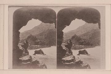 "Views on the Green River", Split Mountain Canon Series.  Looking out of Swallow Cave