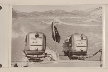 The stern of the "Bootoo." The wakes of the three boats