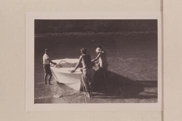 Rigging the "Kiwi" for the first run of Vulcan Rapid. Ed l'Anson; Jim Bechtel; Guy Mannering; Jon Hamilton