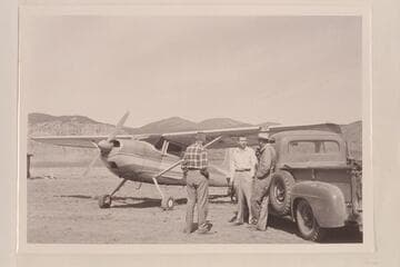 Reilly, Litton, and Riffey at the landing strip in Tuweep