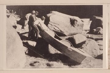 Portage at Hells Half Mile. Galloway nearest camera and Sharp is beyond him