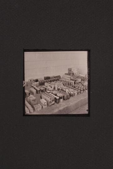 Bill Belknap checks the supplies at Boulder City before taking them to Lees Ferry and other points. Outboard motor traverse of the Grand Canyon