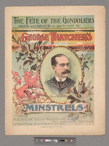 The fete of the gondoliers / song and dance as performed by George Thatcher's minstrels