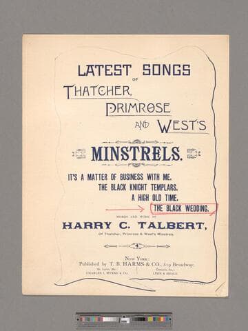 The black wedding : words and music / words by Harry C. Talbert