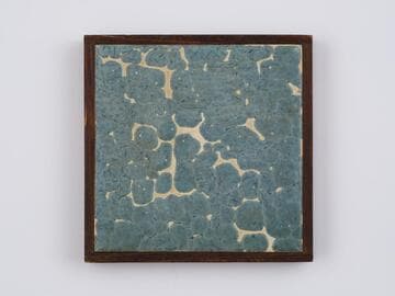 Wood framed Bluish-Grey Tile Paintings