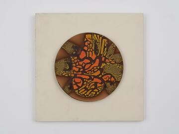 Orange, Black, and Red Butterfly Clay Painting