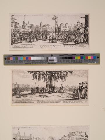 Plate 10: Strappado, from "The Large Miseries of War" (Les misères et les malheurs de la guerre)