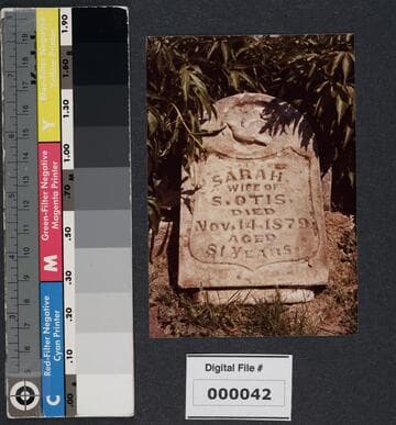 Tombstone of Sarah Otis