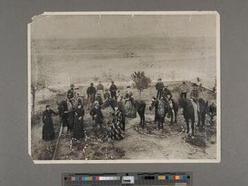 Lugo family papers, box 8, folder 6 Photographs -- Lugo family photograph (some on horses) between 1890 and 1910