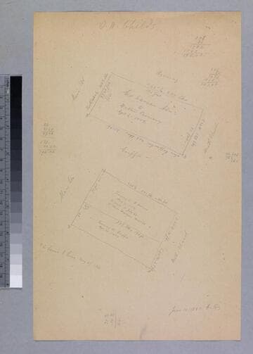 Childs, O. W.; 2 sketch maps, with calculations, in pencil