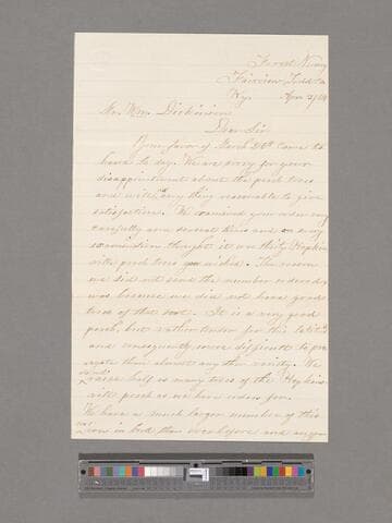 J. S. Downer letter to William Dickinson, Jr