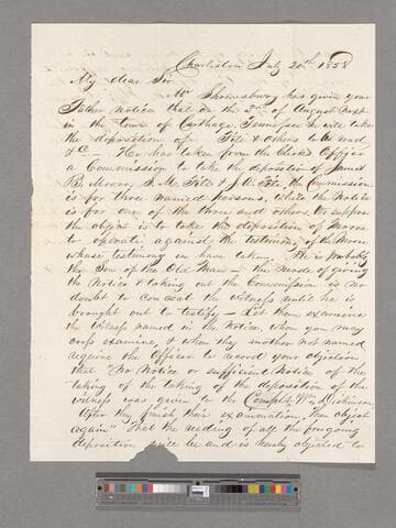Benjamin H. Smith letter to "My dear Sir"