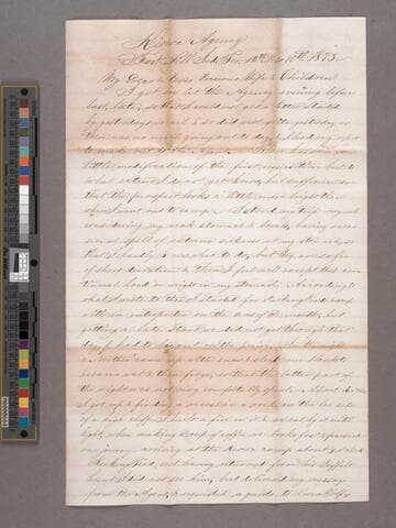 Thomas C. Battey letter to Lucinda Hampton Gregg Battey and children