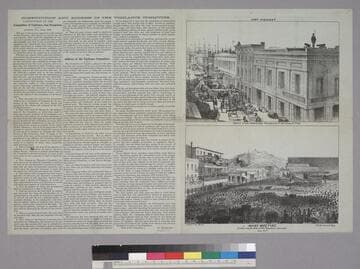 Fort Vigilant Rooms of the Committee Sacramento St. bet. Davis & Front [upper] Mass Meeting Endorsing the Acts of the Vigilance Committee [sic] June 14th [lower]
