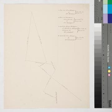 Plat of the lines described in a deed from Ezra Drown to Wm. Wolfskill