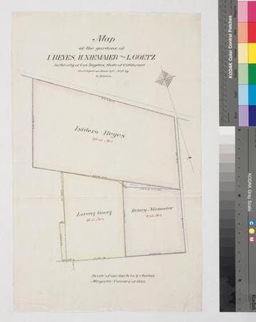 Map of the gardens of I. Reyes, H. Niemaier and L. Goetz