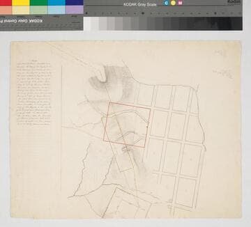 Map of a tract of land described in a deed from the City of Los Angeles to the R.R. Thaddeus Amat Bishop of Monterey